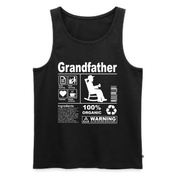 Grandfather Product Description - Männer Premium Bio Tank Top - Schwarz - Vorne - AI Model Male 178 light (178cm)