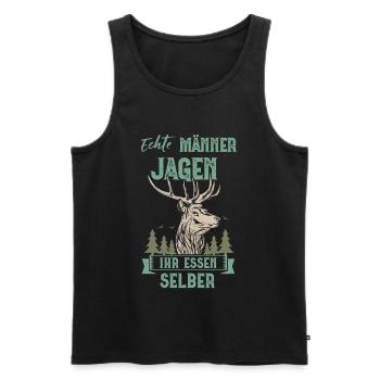 Jäger Männer  - Männer Premium Bio Tank Top - Schwarz - Vorne - Michal (187cm)
