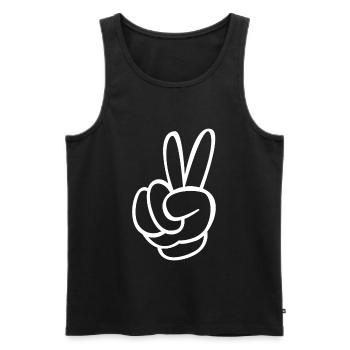 Peace freedom love peace sign icon - Men's Premium Organic Tank Top - black - Front - Michal (187cm)