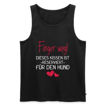 Dieses Kissen ist reserviert für den Hund - Männer Premium Bio Tank Top - Schwarz - Vorne - Michal (187cm)
