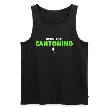 BORN FOR CANYONING Shirt - Débardeur bio Premium Homme - noir - Devant - AI Model Male 178 light (178cm)