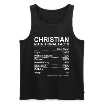 Christian Nutritional Facts - Men's Premium Organic Tank Top - black - Front - AI Model Male 178 light (178cm)