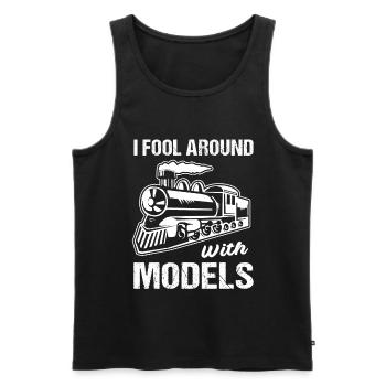 Lokomotive Lok Modelleisenbahn Modellbau - Männer Premium Bio Tank Top - Schwarz - Vorne - AI Model Male 178 light (178cm)