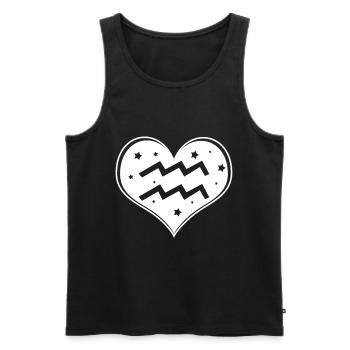 Sternzeichen Wassermann - Männer Premium Bio Tank Top - Schwarz - Vorne - AI Model Male 178 light (178cm)