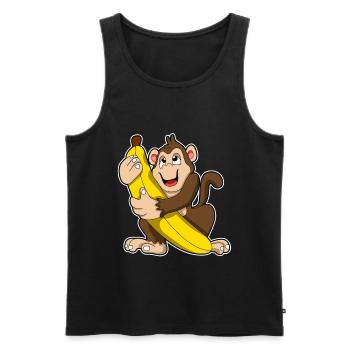 Singe Banane - Débardeur bio Premium Homme - noir - Devant - Michal (187cm)