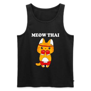 Chat Muay Thai - Débardeur bio Premium Homme - noir - Devant - Michal (187cm)