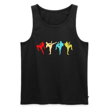 Thai Boxing Sport de combat MMA Kickboxer Muay Thai - Débardeur bio Premium Homme - noir - Devant - Michal (187cm)