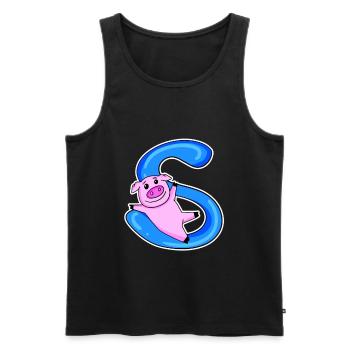 Schwein Buchstabe S - Männer Premium Bio Tank Top - Schwarz - Vorne - Michal (187cm)
