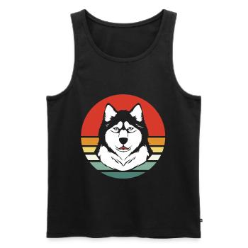 Malamute Schlittenhund - Männer Premium Bio Tank Top - Schwarz - Vorne - AI Model Male 178 light (178cm)