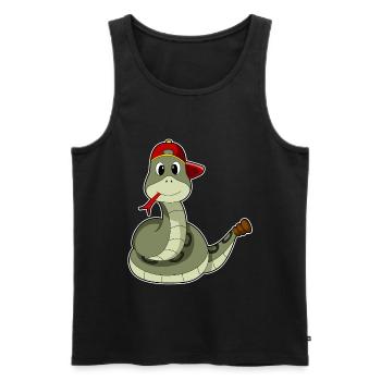 Schlange Schüler Cap Schule - Männer Premium Bio Tank Top - Schwarz - Vorne - Michal (187cm)