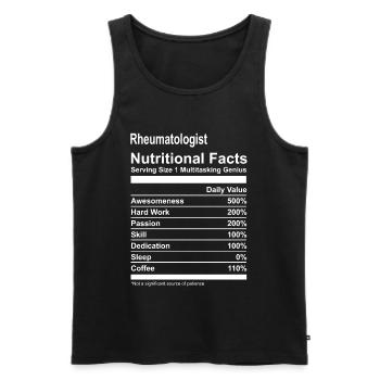 Rhumatologue - Tee sur les faits nutritionnels - Débardeur bio Premium Homme - noir - Devant - Michal (187cm)