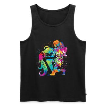 Sternzeichen Wassermann Astrologie Horoskop - Männer Premium Bio Tank Top - Schwarz - Vorne - AI Model Male 178 light (178cm)