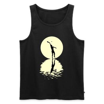 Beach tennis moon - Men's Premium Organic Tank Top - black - Front - Michal (187cm)