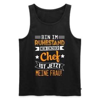 Rente Pension Ruhestand Rentner 2021 - Männer Premium Bio Tank Top - Schwarz - Vorne - Michal (187cm)