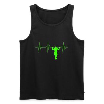 Pull-up heartbeat - Men's Premium Organic Tank Top - black - Front - AI Model Male 178 light (178cm)