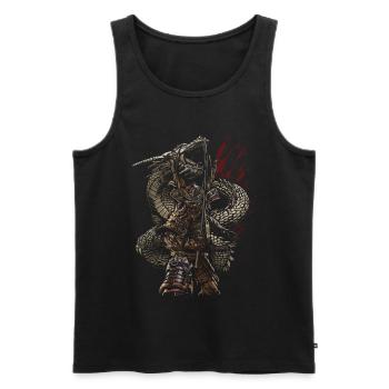 Drachenwächter-Samurai-Bogenschützen-Fantasy - Männer Premium Bio Tank Top - Schwarz - Vorne - AI Model Male 178 light (178cm)