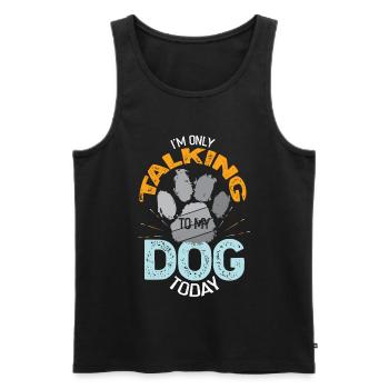 Ich spreche heute nur mit meinem Hund Zitat - Männer Premium Bio Tank Top - Schwarz - Vorne - AI Model Male 178 light (178cm)
