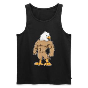 Falke Bodybuilder Bodybuilding Sport - Männer Premium Bio Tank Top - Schwarz - Vorne - Michal (187cm)