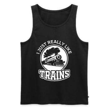 Lokomotive Lok Modelleisenbahn Modellbau - Männer Premium Bio Tank Top - Schwarz - Vorne - AI Model Male 178 light (178cm)