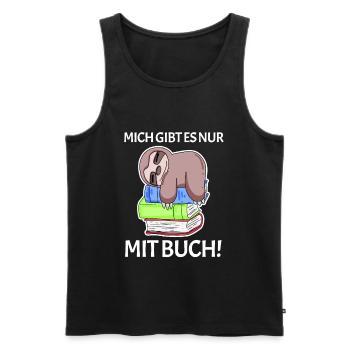 Buch Spruch Bücher lesen Leser Geschenk - Männer Premium Bio Tank Top - Schwarz - Vorne - Michal (187cm)