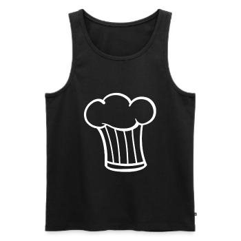 Bonnet cuisinier - Débardeur bio Premium Homme - noir - Devant - Michal (187cm)
