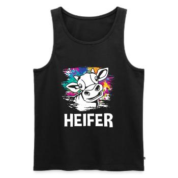 Kühe - Männer Premium Bio Tank Top - Schwarz - Vorne - Michal (187cm)