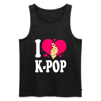 K-Pop - Men's Premium Organic Tank Top - black - Front - AI Model Male 178 light (178cm)