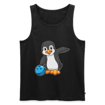 Penguin Bowling Bowling Ball - Men's Premium Organic Tank Top - black - Front - Michal (187cm)
