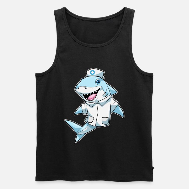 Hai Krankenschwester - Männer Premium Bio Tank Top - Schwarz
