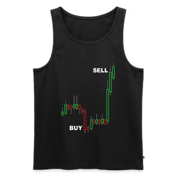 stock exchange - Men's Premium Organic Tank Top - black - Front - AI Model Male 178 light (178cm)