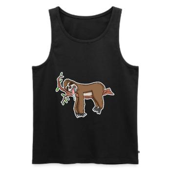 Sloth funny - Men's Premium Organic Tank Top - black - Front - Michal (187cm)