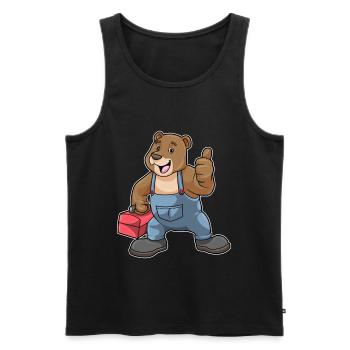 Bär Handwerker Werkzeugkasten Handwerk - Männer Premium Bio Tank Top - Schwarz - Vorne - AI Model Male 178 light (178cm)