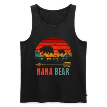 ours nana - Débardeur bio Premium Homme - noir - Devant - Michal (187cm)