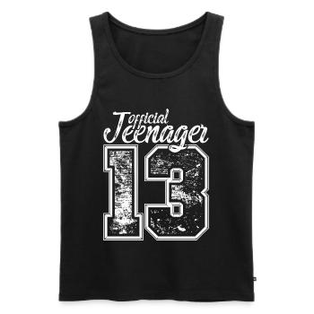 Officiellement adolescent 13 ans 13 anniversaire garçons - Débardeur bio Premium Homme - noir - Devant - Michal (187cm)
