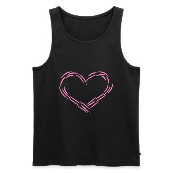 Coeur Rose - Débardeur bio Premium Homme - noir - Devant - Michal (187cm)