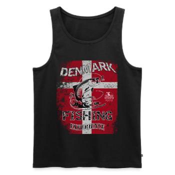 Denmark Fishing Flag Fishing Fish Design - Men's Premium Organic Tank Top - black - Front - AI Model Male 178 light (178cm)