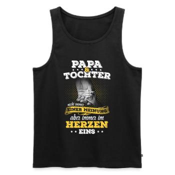 Papa & Tochter Partnerlook Vatertagsgeschenk Vater - Männer Premium Bio Tank Top - Schwarz - Vorne - Michal (187cm)