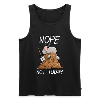 Lazy Mole I Nope Not Today Saying - Men's Premium Organic Tank Top - black - Front - AI Model Male 178 light (178cm)