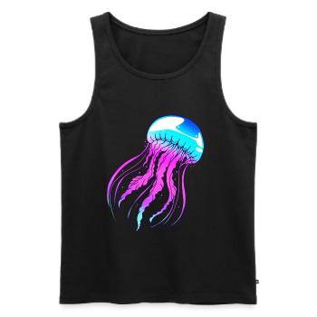 Qualle - Männer Premium Bio Tank Top - Schwarz - Vorne - AI Model Male 178 light (178cm)