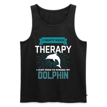 I Dont Need Therapy - DOLPHINS - Männer Premium Bio Tank Top - Schwarz - Vorne - AI Model Male 178 light (178cm)