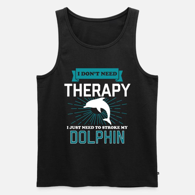 I Dont Need Therapy - DOLPHINS - Débardeur bio Premium Homme - noir