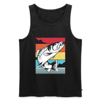 Fish pike carp - Men's Premium Organic Tank Top - black - Front - Michal (187cm)