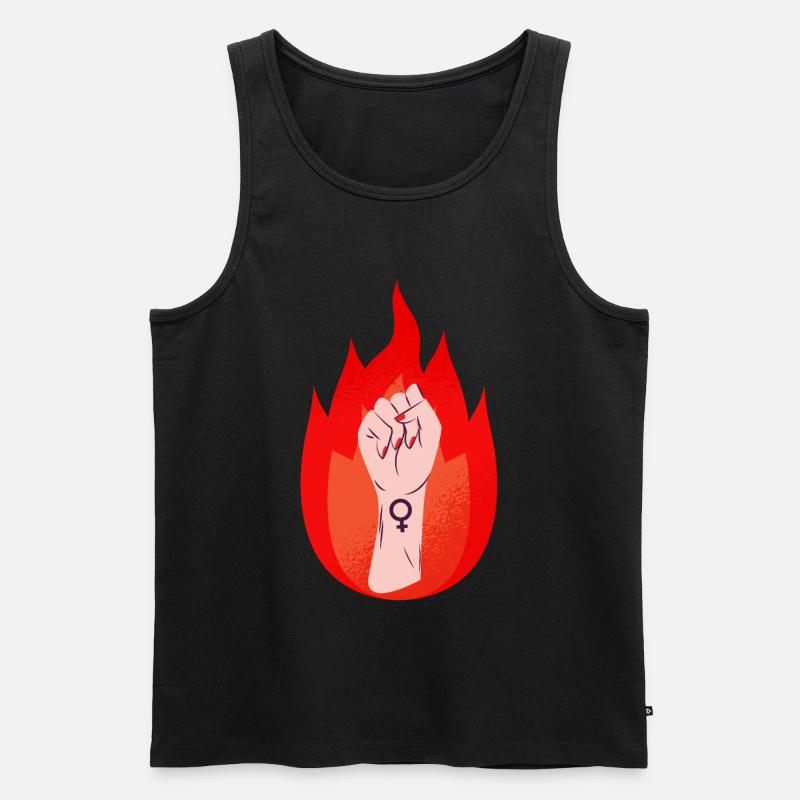Frauen Zeichen Feminismus Faust - Männer Premium Bio Tank Top - Schwarz