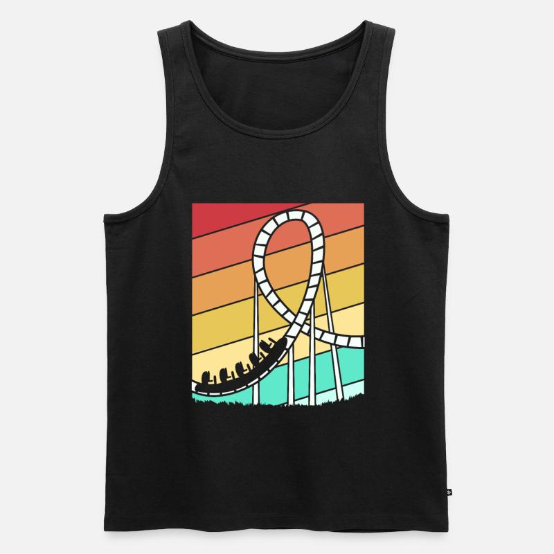 Achterbahn - Männer Premium Bio Tank Top - Schwarz