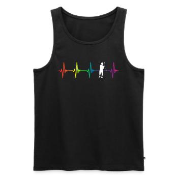 Yo-Yoing Rainbow Heartbeat - Débardeur bio Premium Homme - noir - Devant - AI Model Male 178 light (178cm)