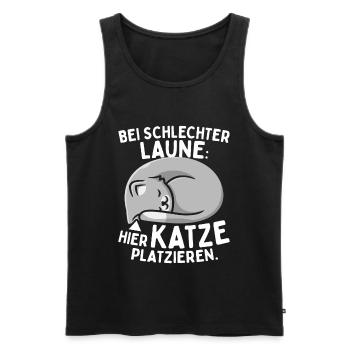 Bei Schlechter Laune Hier Katze Platzieren Katzen - Männer Premium Bio Tank Top - Schwarz - Vorne - AI Model Male 178 light (178cm)