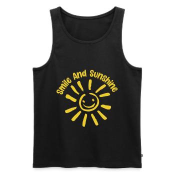 Sourire et soleil Attitude positive - Débardeur bio Premium Homme - noir - Devant - AI Model Male 178 light (178cm)
