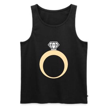 Anneau Alliance Bague de fiançailles - Débardeur bio Premium Homme - noir - Devant - Michal (187cm)