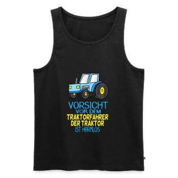 Trecker Traktorfahrer Geschenk - Männer Premium Bio Tank Top - Schwarz - Vorne - Michal (187cm)