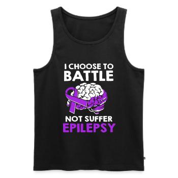 Epilepsie - Männer Premium Bio Tank Top - Schwarz - Vorne - AI Model Male 178 light (178cm)